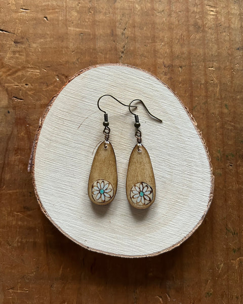 Turquoise Flower Teardrops