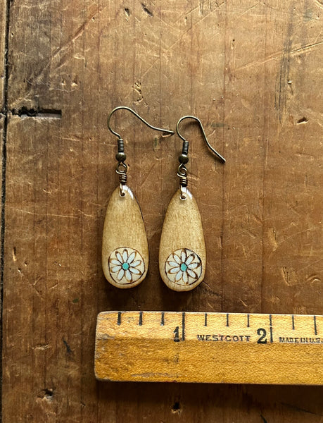 Turquoise Flower Teardrops