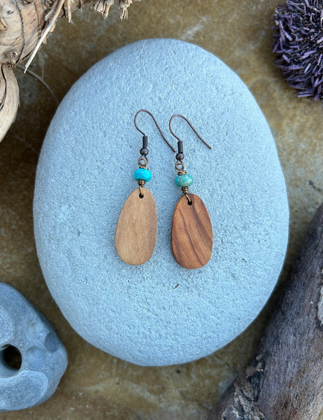 Olive Wood Earrings No. 16